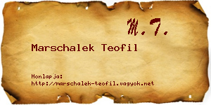 Marschalek Teofil névjegykártya